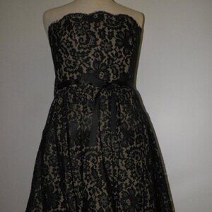 NWT NEIMAN MARCUS  ROBERT RODRIGUZ  BLACK LACE STRAPLESS DRESS SZ 4